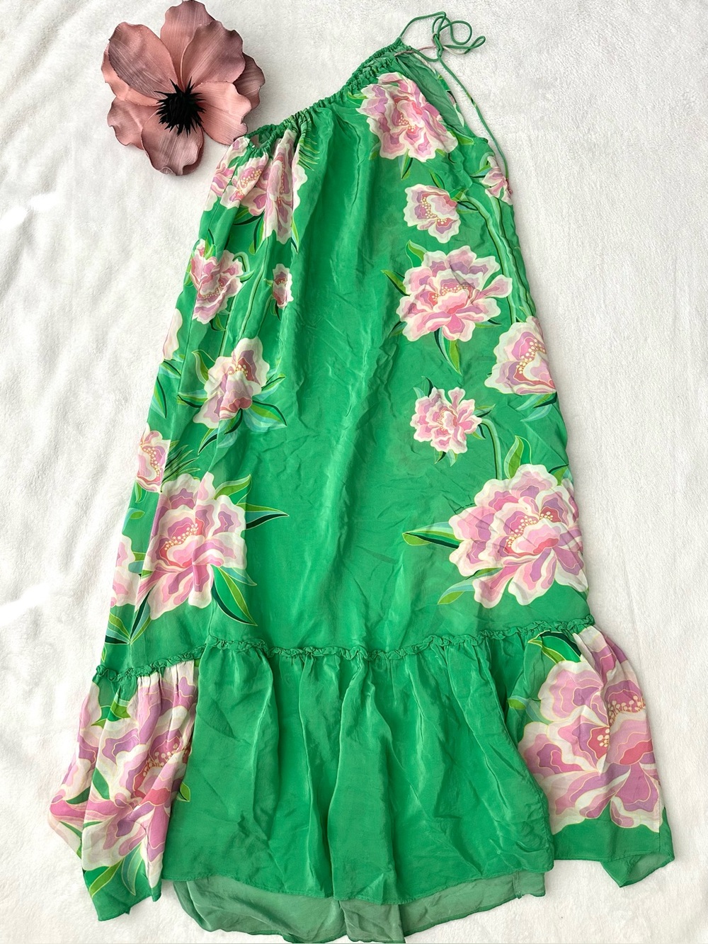 FARM RIO Green Floral Vibing Maxi Dress small